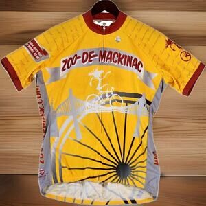 Peak 1 Sports Cycling Jersey Full Zip Unisex Zoo-De-Mackinac 25th Anniversary XL